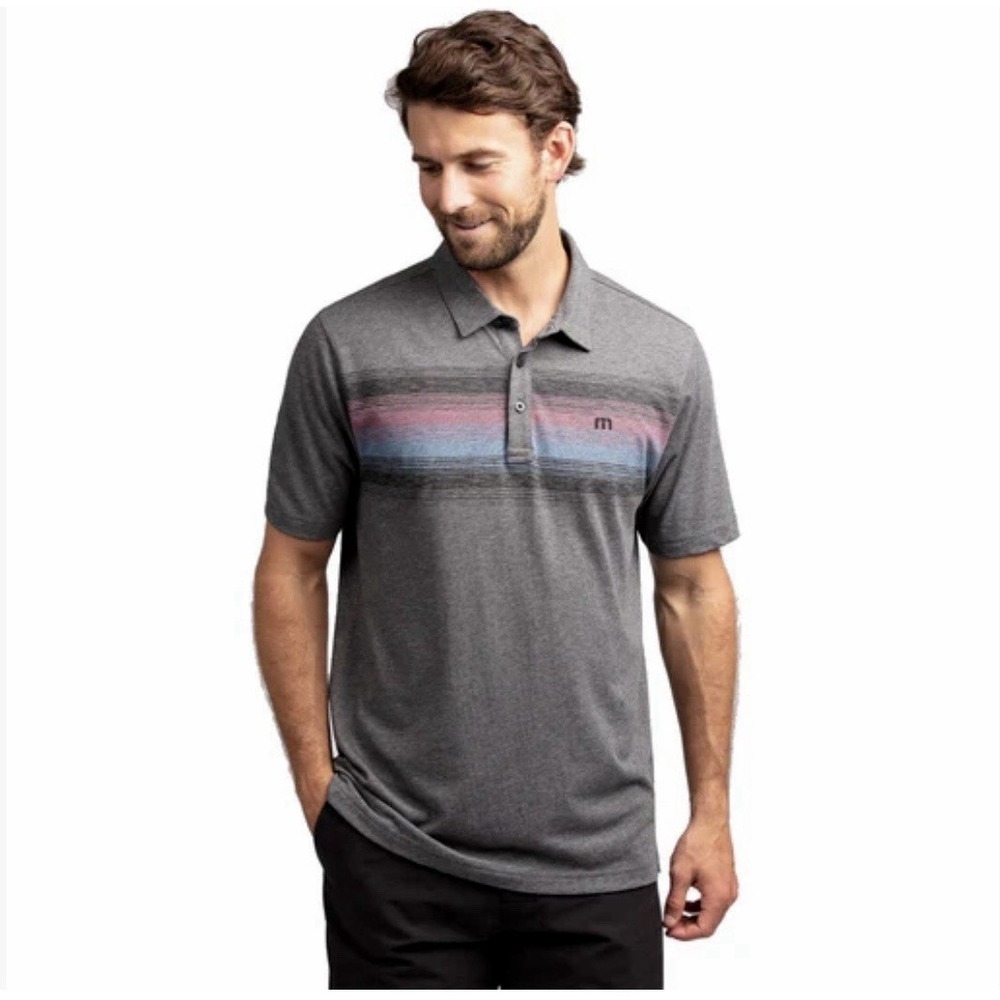 Travis Mathew Were Dancin Mens Gray Golf Polo Shirt Size XXL